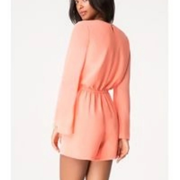 SOLD on XPost Bebe Spring Coral Bell Sleeve Romper - Picture 2 of 7